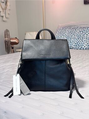 Aimee Kestenberg Bali Leather Black Backpack Purse GORGEOUS